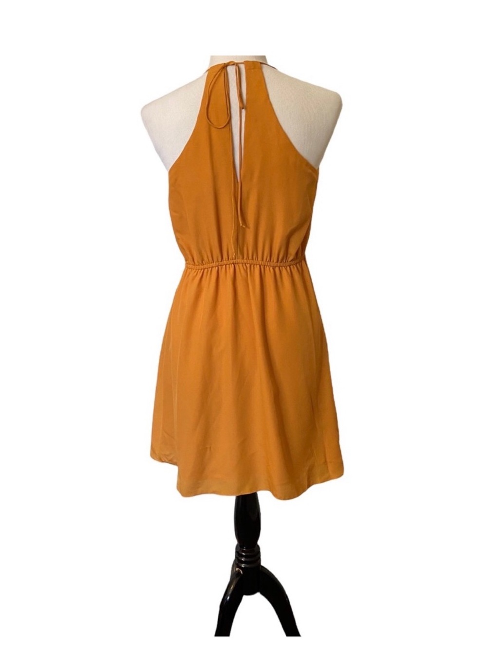 BCBGeneration Mustard Ruffle Neck Mini Dress - Picture 2 of 3